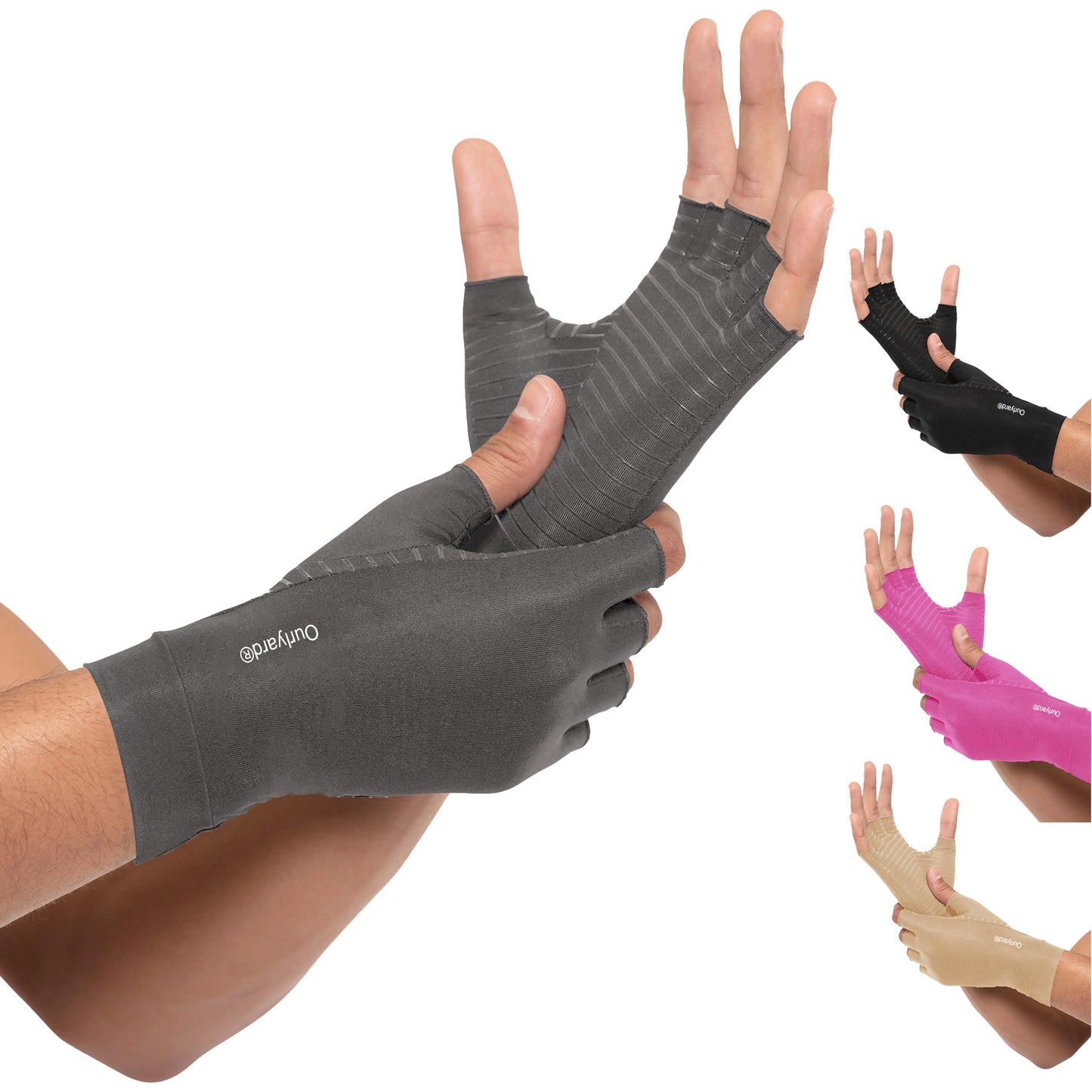 Ourlyard® Compression Arthritis Gloves | Fingerless Arthritis Carpal Tunnel Pain Relief for Men & Women | Hand Support Wrist Brace for Neuropathy, Rheumatoid, Tendonitis, Swelling, Crocheting