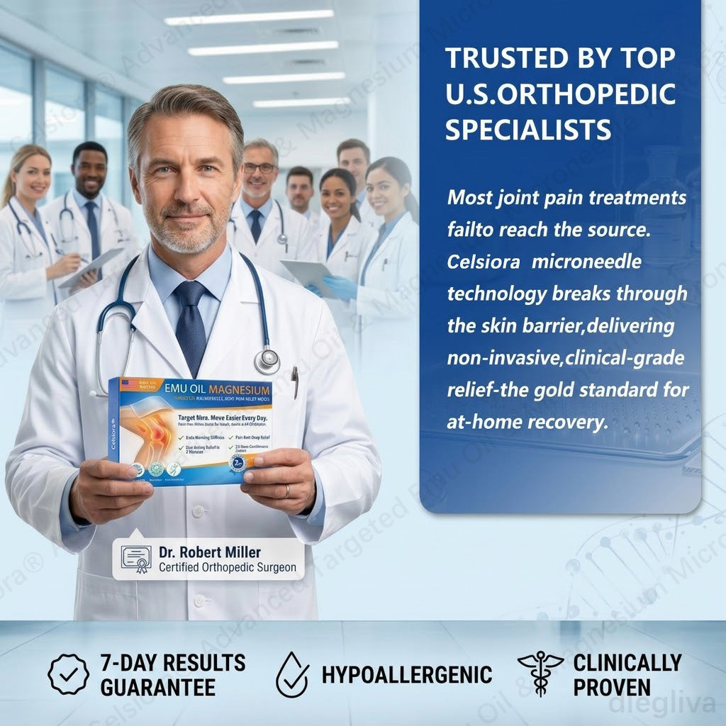 👨‍⚕️Celsiora® Advanced Targeted Emu Oil & Magnesium Microneedle Joint Pain Relief Patch (Starts Working in Minutes on Joints, Soothes Nerves, and Kills Nerve & Muscle Pain)
