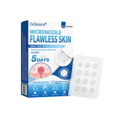 👑👑Celsiora® 2-in-1 Microneedle & Hydrocolloid Patch | Raised Moles,Acne, Flat Warts & Skin Tags Remover | Improves Wrinkles, Scars & Blemishes | Invisible Pimple Patches for Face & Body | 24 Count