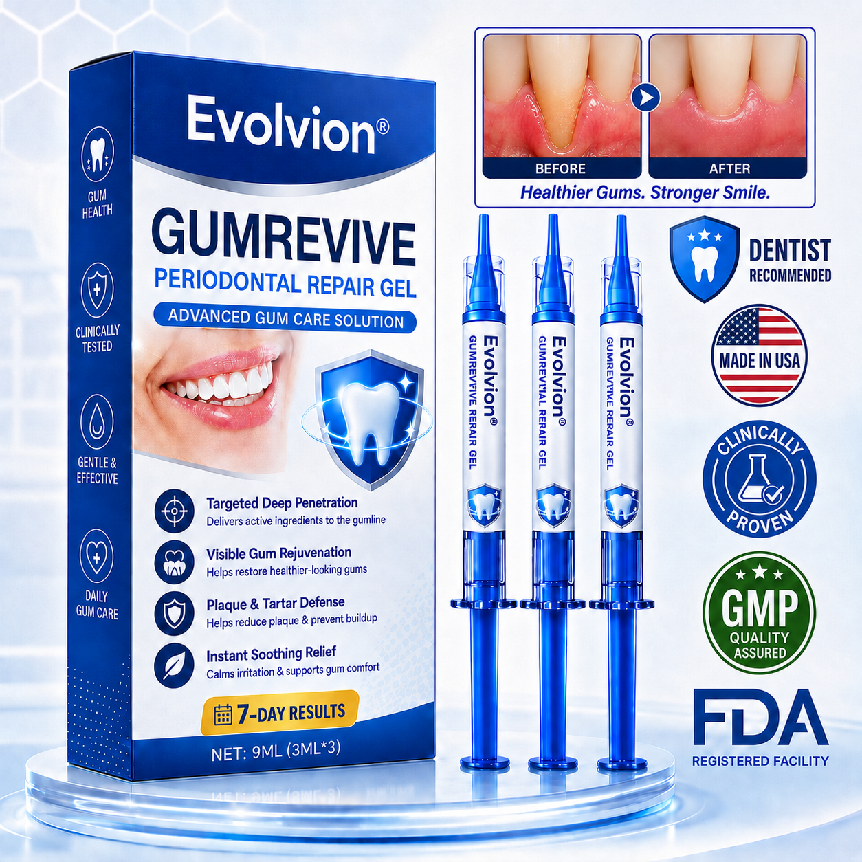 🇺🇸🦷Evolvion® GumRevive Periodontal Repair Gel (For Bleeding Gums, Gum Recession & Loose Teeth)
