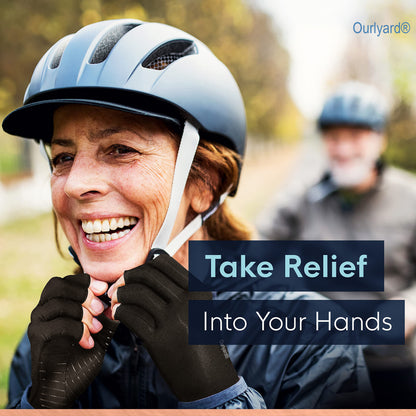 Ourlyard® Compression Arthritis Gloves | Fingerless Arthritis Carpal Tunnel Pain Relief for Men & Women | Hand Support Wrist Brace for Neuropathy, Rheumatoid, Tendonitis, Swelling, Crocheting