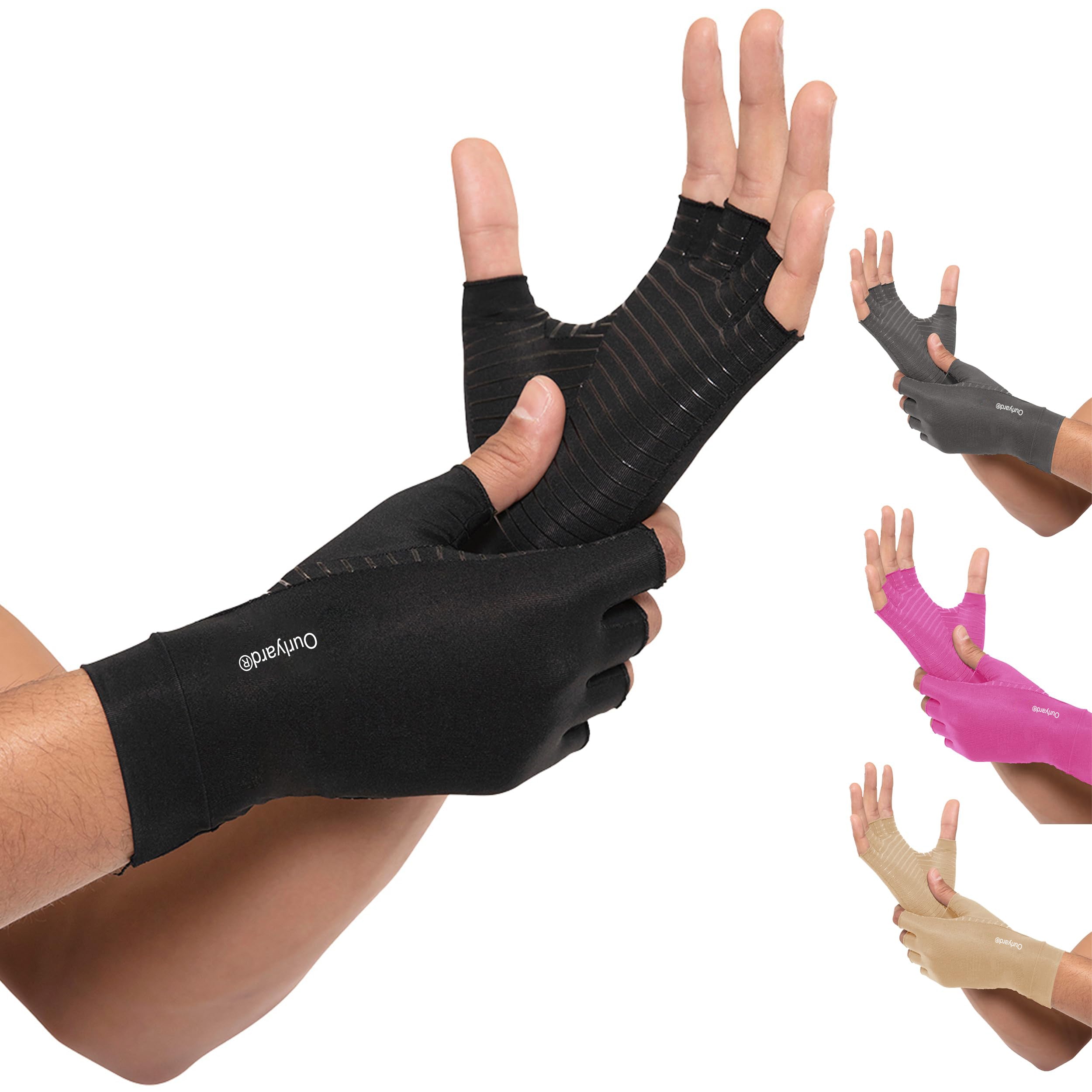Black Compression Gloves (1pr · Universal Fit)
