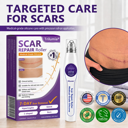 🇺🇸💯✨Trilumia® Medical-Grade Silicone Scar Repair Roller (For Raised, Red, Firm, Tight & Discolored Post-Surgical Scars)