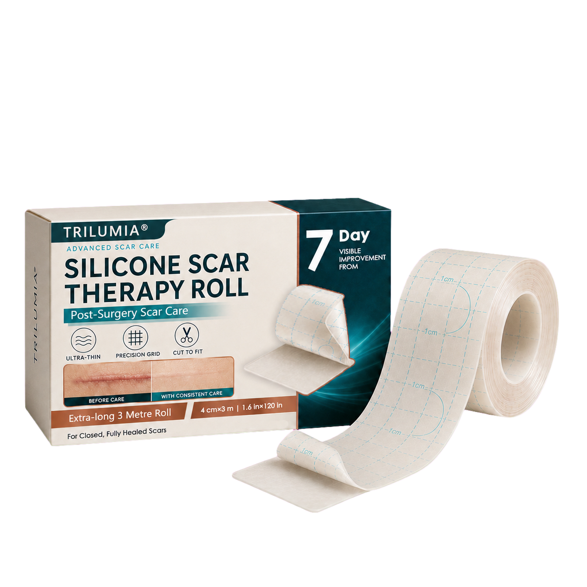 🇺🇸👩‍⚕️✨Trilumia® Silicone Scar Therapy Roll — Custom-Fit Care for Long, Raised Surgical Scars