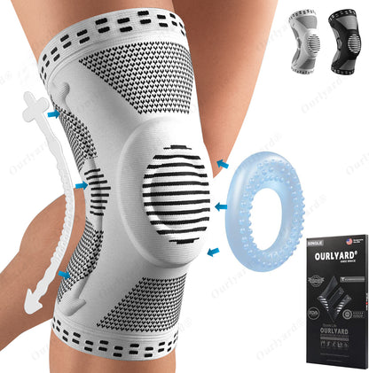 🌿🦵Ourlyard® Professional Knee Brace for Pain Relief, Medical Knee Brace with Patellar Pad and Lateral Stabilizer, Compression Knee Brace for Meniscus Tear, ACL, Joint Pain, Runners, Workout - FSA/HSA Eligible